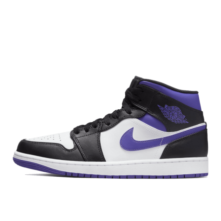 Air Jordan 1 Mid White Black Purple - 1