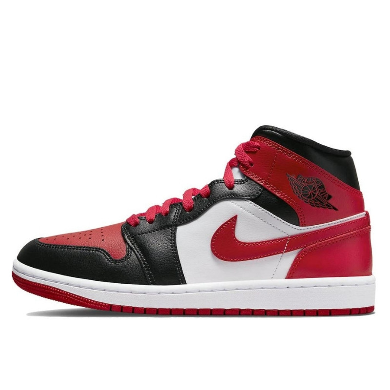 Air Jordan 1 Mid White Bred Toe - 1