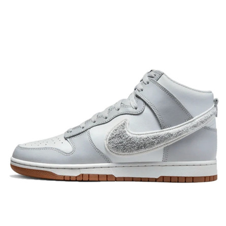 Nike Dunk High Retro Chenille Swoosh White Grey - 1
