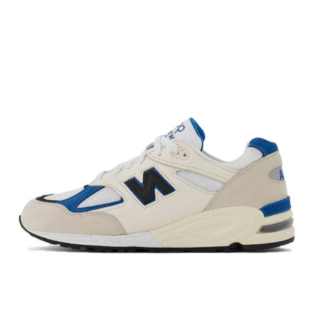 New Balance 990 v2 Made In USA White Blue - 1