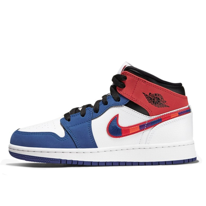 Air Jordan 1 Mid Rush Blue University Red - 1