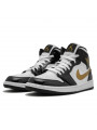 Air Jordan 1 Mid Patent Black White Gold - 2