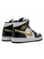Air Jordan 1 Mid Patent Black White Gold - 3