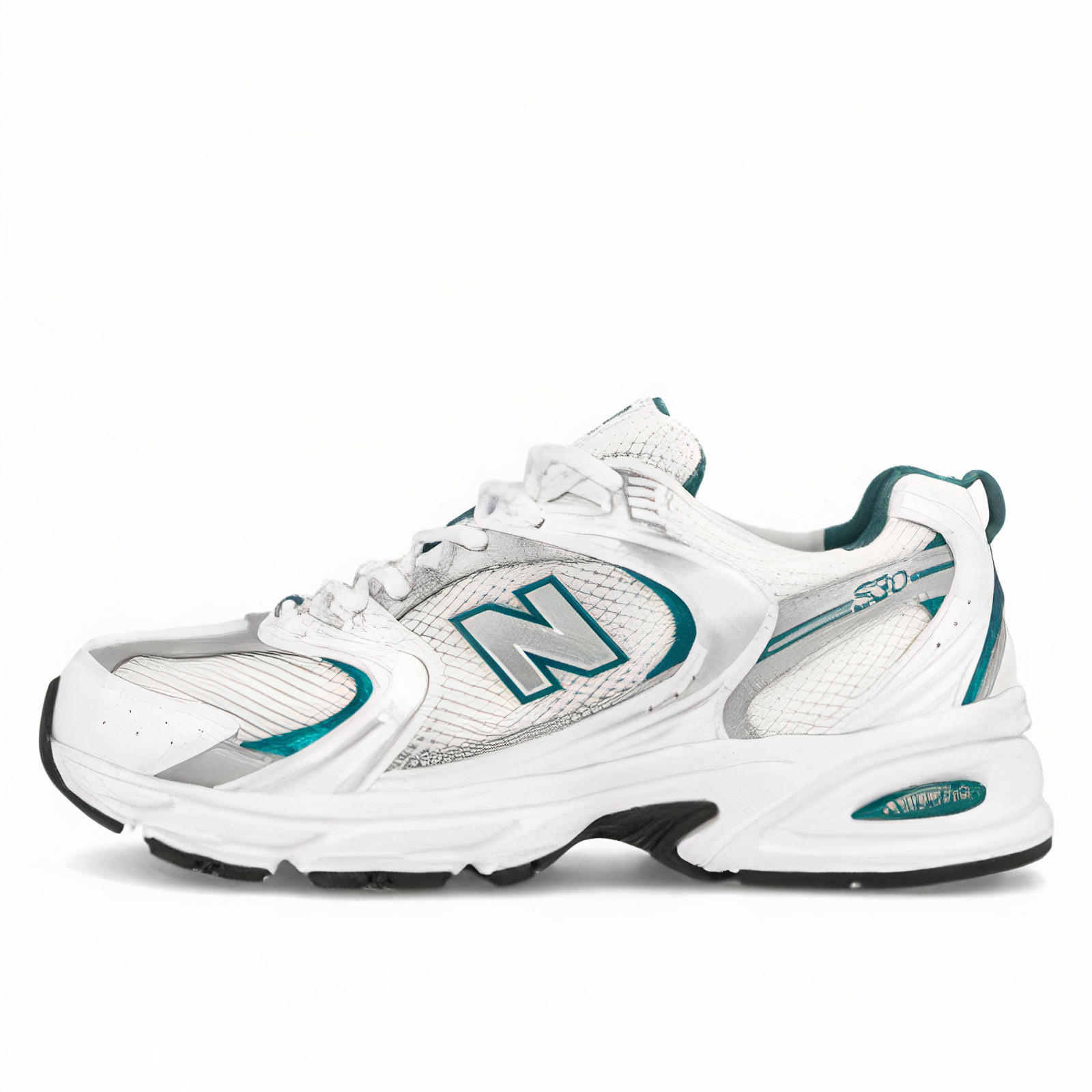 New Balance MR 530 White Silver Metallic Green