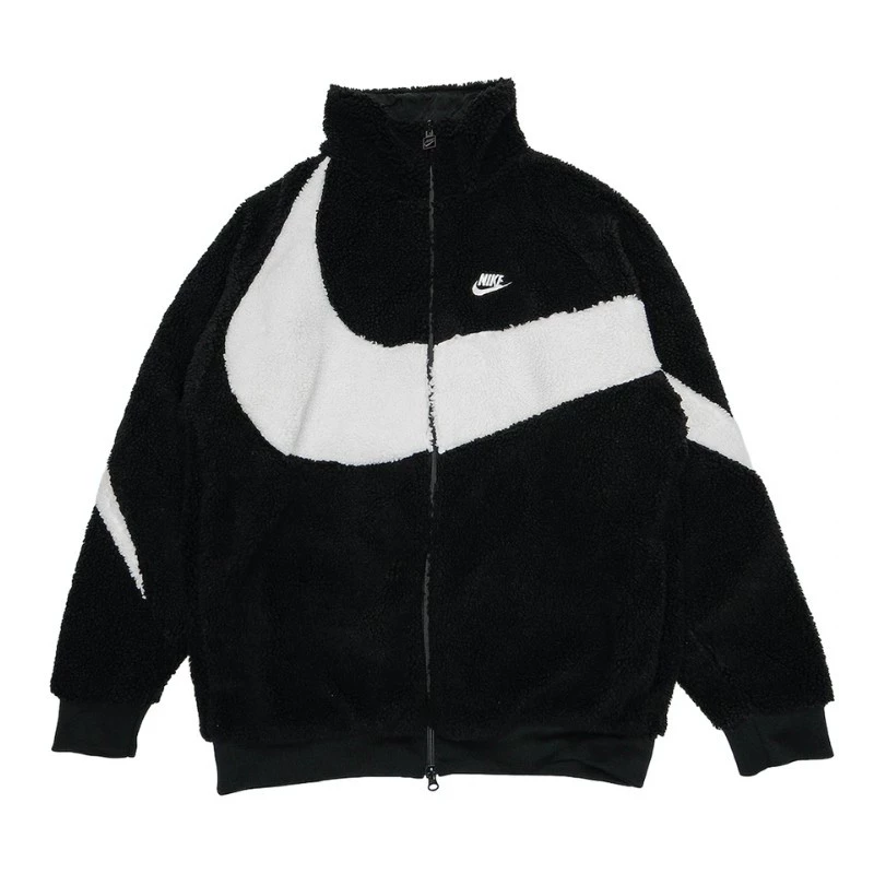 Nike Big Swoosh Reversible Boa Jacket Black White - BQ6546-011 ...